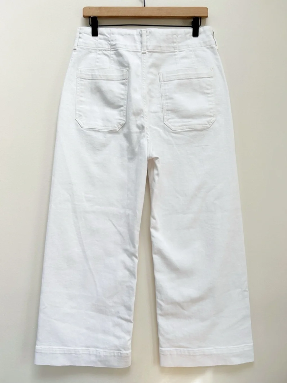 Anthropologie Maeve The Colette Crop Wide-Leg High Rise Jeans in White size 30 - Picture 8 of 14